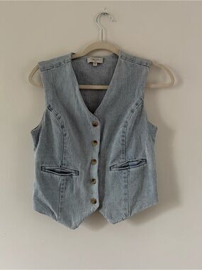 Coastal Cowgirl Denim Vest | Western Button Front Top